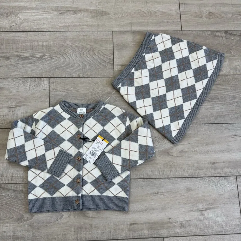 F&F x Samantha Faiers Argyle Cardigan and Skirt 2-Piece‎ Set 3-4 Years, new